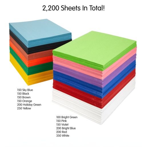 Colorations Construction Paper Classroom Pack, 9 x 12 in, 2200 Sheets