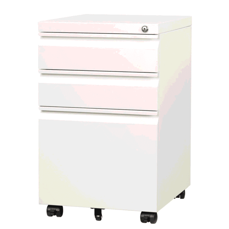 DEVAISE 17.1'' W Metal 3 Drawer Mobile File Cabinet with Recessed Handle and Lock — white