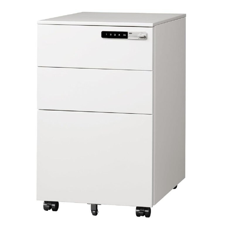 DEVAISE Metal 3 Drawer Mobile File Cabinet with Smart Lock — white