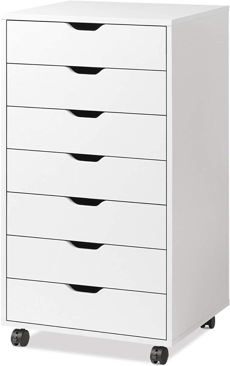 DEVAISE Drawer Unit with 7 Drawers on Casters — white