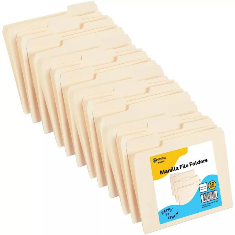 Enday Letter File Folders, 1/3 Cut — Manila Color / 12 Pack
