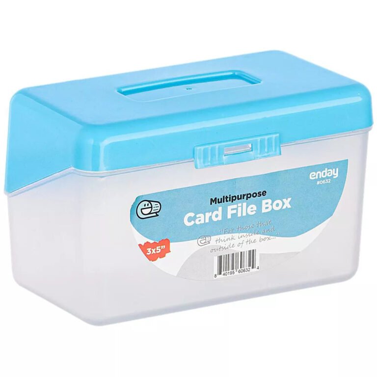 Enday 3" X 5" Index Card File Box — Blue