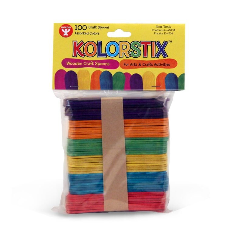 Hygloss Kolorstix Wood Craft Spoons, 3.75 in, 100 Count