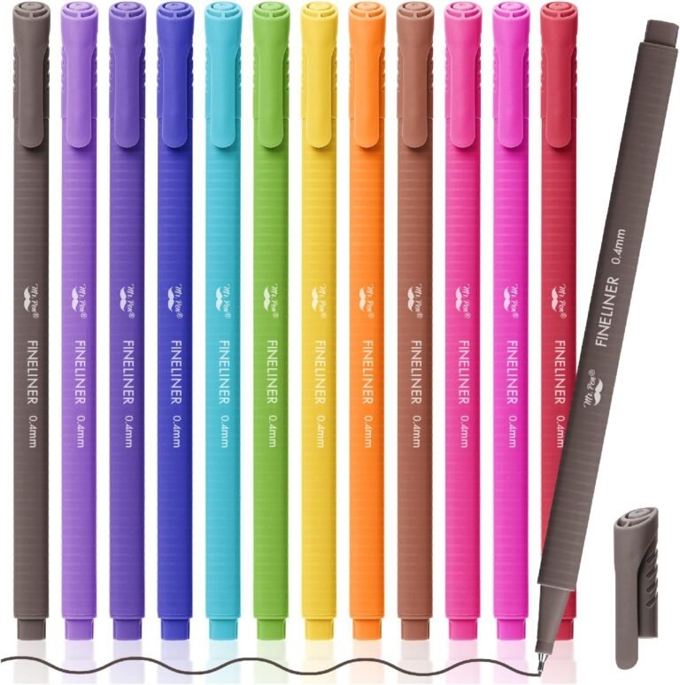 Mr. Pen Colored Fineliners, 0.4 mm, 12 Pack