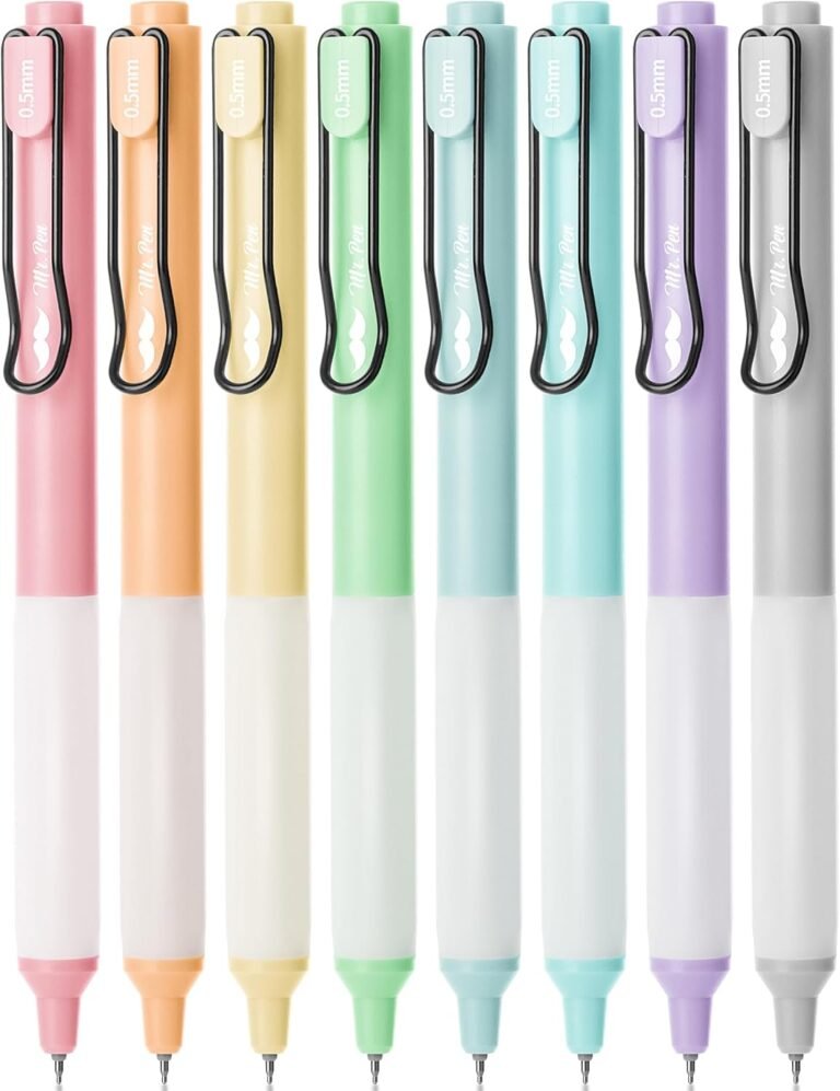 Mr. Pen Retractable Gel Pens, Black Ink, 8 Pack