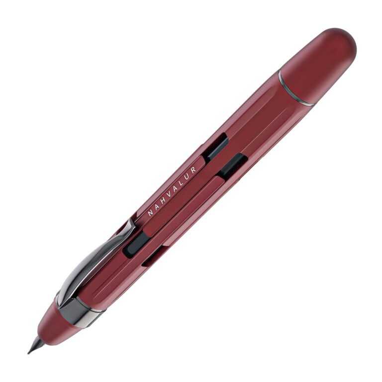 Nahvalur Eclipse Retractable Fountain Pen in Ruby with Black Trim — Fine
