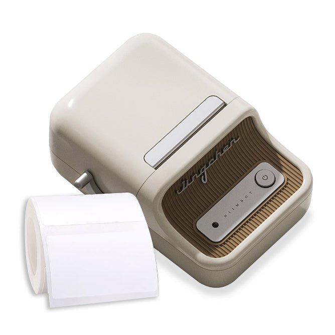 Niimbot B21 Label Maker — Creamy White / Printer + BW14