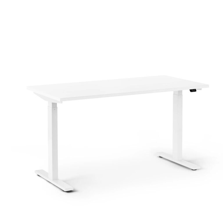 Poppin Series L 2S Adjustable Height Desk — White / 47" / White